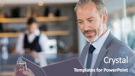  Presentation with looking glass - Slide deck featuring beer and looking at menu background and a ocean colored foreground