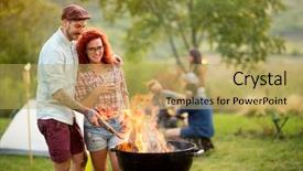  Presentation with love on fire - PPT theme with beer and prepare grill fire background and a yellow colored foreground