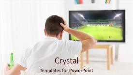  Presentation with sport - Audience pleasing theme consisting of beer and watching football game backdrop and a lemonade colored foreground