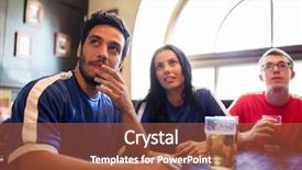  Presentation with teams - Colorful PPT theme enhanced with football fans drinking beer backdrop and a red colored foreground