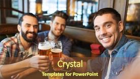  Presentation with pub - Audience pleasing presentation design consisting of beer at bar or pub backdrop and a tawny brown colored foreground