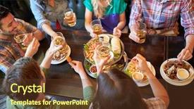  Presentation with happy holidays - Colorful PPT theme enhanced with beer at bar or pub backdrop and a tawny brown colored foreground