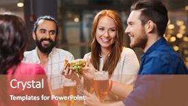  Presentation with jewish holiday symbol jewish food - Cool new PPT layouts with beer at restaurant or pub backdrop and a coral colored foreground