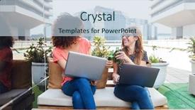  Presentation with beer women - Colorful presentation theme enhanced with beer at the end backdrop and a lemonade colored foreground