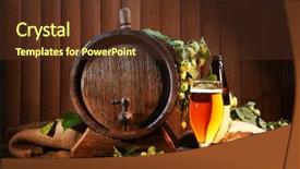  Presentation with beer - Beautiful presentation theme featuring beer barrel with beer glass backdrop and a tawny brown colored foreground