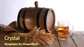  Presentation with beer pong table - PPT layouts featuring beer barrel with beer glass background and a tawny brown colored foreground
