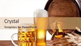  Presentation with beer - Beautiful presentation featuring beer barrel with beer glasses backdrop and a yellow colored foreground
