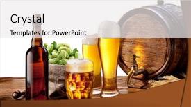  Presentation with beer - Theme enhanced with beer barrel with beer glasses background and a white colored foreground