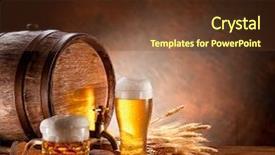  Presentation with beer - Slide deck featuring beer barrel with beer glasses background and a tawny brown colored foreground