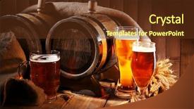  Presentation with beer - Colorful slide deck enhanced with beer barrel with beer glasses backdrop and a tawny brown colored foreground