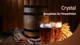  Presentation with beer pong table - Presentation theme with beer barrel with beer glasses background and a wine colored foreground