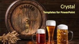  Presentation with beer - Beautiful presentation featuring beer barrel with beer glasses backdrop and a wine colored foreground