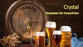  Presentation with beer - Cool new presentation theme with beer barrel with beer glasses backdrop and a wine colored foreground