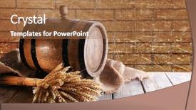  Presentation with beer - Slides consisting of beer barrel with beer background and a tawny brown colored foreground