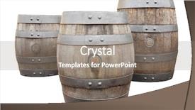  Presentation with barrels - Audience pleasing PPT theme consisting of beer barrels on a white backdrop and a  colored foreground