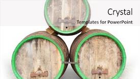  Presentation with barrels - Presentation theme having beer barrels with clipping path background and a white colored foreground