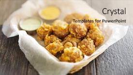  Presentation with jalapeno - Theme consisting of beer battered mushrooms with chipotle background and a lemonade colored foreground