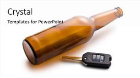  Presentation with driving - Cool new PPT theme with beer bottle - concept for drink driving backdrop and a white colored foreground
