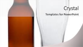  Presentation with beer bottle - PPT theme featuring beer bottle and empty glass background and a white colored foreground