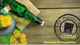  Presentation with beer bottle - Presentation design featuring beer bottle by pot background and a tawny brown colored foreground