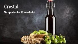  Presentation with beer bottle - Colorful PPT theme enhanced with beer bottle on dark background backdrop and a dark gray colored foreground