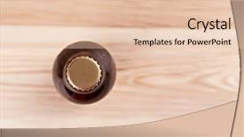  Presentation with beer pong table - Slide set consisting of beer bottle on wooden table background and a lemonade colored foreground