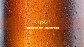  Presentation with beer bottle - Amazing PPT theme having beer bottle with water drops backdrop and a crimson colored foreground