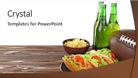  Presentation with snack - Cool new slides with beer bottles ball and snack backdrop and a white colored foreground