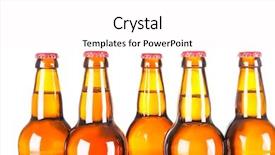  Presentation with bottles - Amazing PPT theme having beer bottles in a row isolated on white backdrop and a pink colored foreground