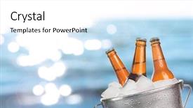  Presentation with cold beer - Presentation consisting of beer bottles of cold fresh background and a white colored foreground