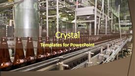  Presentation with conveyor belt - PPT theme featuring beer bottles on the conveyor background and a tawny brown colored foreground