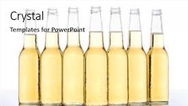  Presentation with water droplets - Beautiful presentation theme featuring beer bottles with water droplets and reflection isolated on white backdrop and a white colored foreground