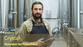  Presentation with brewery - PPT layouts featuring beer-brewery-worker-with-tablet background and a tawny brown colored foreground