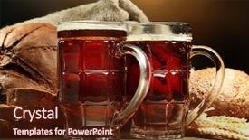  Presentation with ears - Colorful PPT theme enhanced with beer brewing - tankards of kvass and rye backdrop and a  colored foreground