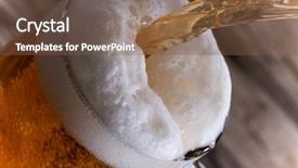  Presentation with beer - Slide set having beer close-up background and a tawny brown colored foreground