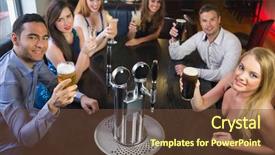  Presentation with raising the bar for all children - PPT layouts enhanced with beer cocktail - attractive friends raising glasses up background and a  colored foreground