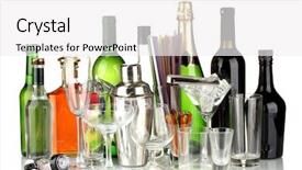  Presentation with glasses - Presentation theme enhanced with beer cocktail - collection of various glasses background and a white colored foreground