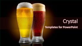  Presentation with cold beer - Colorful PPT theme enhanced with beer cold craft light backdrop and a wine colored foreground