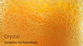  Presentation with beer foam - Beautiful PPT theme featuring beer-foam-fresh-light-camp backdrop and a gold colored foreground