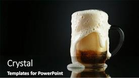 Presentation with beer foam - Slide deck with beer-foam-overflowing-from-glass background and a black colored foreground