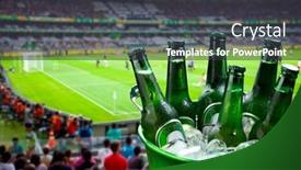  Presentation with beer - Presentation theme consisting of beer-football-in-the-world background and a dark gray colored foreground