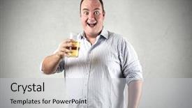  Presentation with beer - Audience pleasing presentation consisting of beer free - man drinking a toast backdrop and a light gray colored foreground