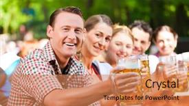  Presentation with beer garden - Theme enhanced with security concept newspaper headline cyber background and a white colored foreground