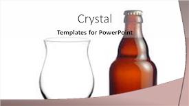  Presentation with beer bottle - Beautiful presentation theme featuring little businessman in the office isolated over white backdrop and a gray colored foreground