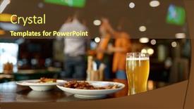  Presentation with sports bar sports bar - Slide deck consisting of beer-glass-and-fast-food background and a tawny brown colored foreground