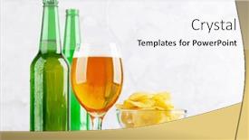  Presentation with potato chips - PPT layouts featuring beer-glass-beer-bottles background and a  colored foreground
