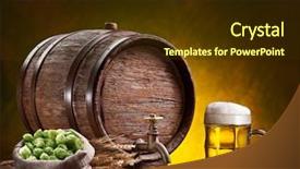  Presentation with oak barrel - Presentation featuring beer glass old oak barrel background and a  colored foreground