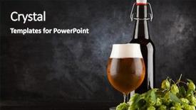  Presentation with beer - Beautiful PPT theme featuring beer glass on dark background backdrop and a dark gray colored foreground