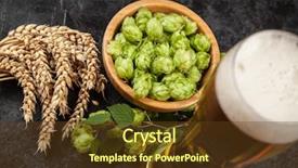  Presentation with beer - Beautiful slide set featuring beer glass on dark background backdrop and a tawny brown colored foreground