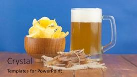  Presentation with wood chips - Beautiful theme featuring beer-glass-with-beer backdrop and a coral colored foreground